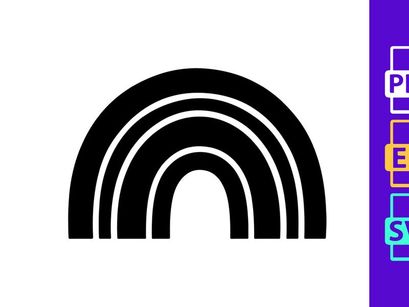 Minimalist black rainbow arch logo design vector graphic