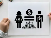 gender pay gap equality vector illustration