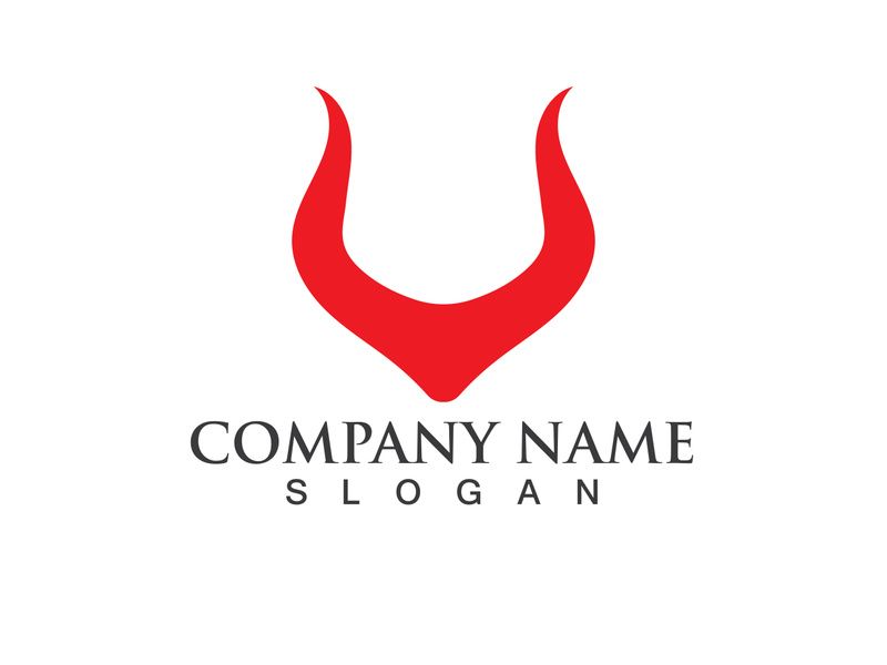 Devil horn vector icon logo design illustration template