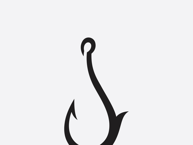 fishing hook logo design concept template