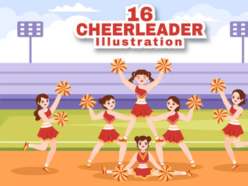 16 Cheerleader Girl Illustration preview picture