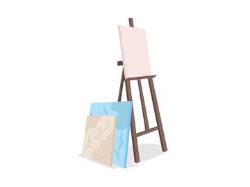 Easel with canvas semi flat color vector object preview picture