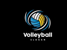 Volleyball Logo, Sport Simple Design, World Sports Tournament Vector