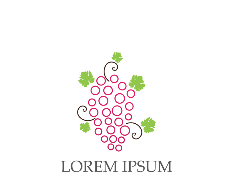 Grapes logo template vector icon illustration design