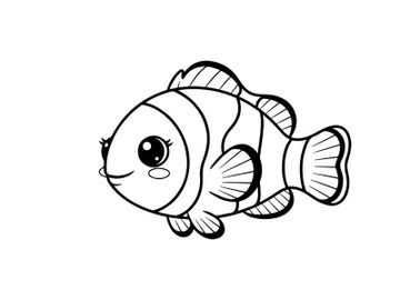 Cute cartoon clownfish swimming vector illustration preview picture