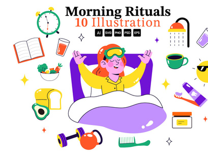 10 Daily Morning Rituals Illustration