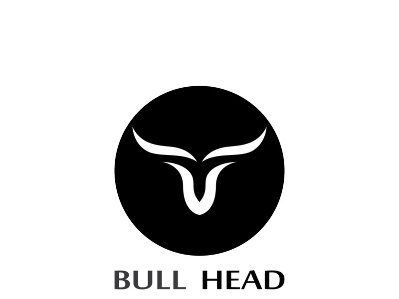 Retro vintage bull head horns logo.