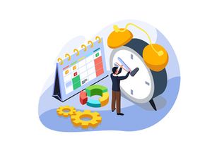 Set of Isometric Time Management Illustration v2