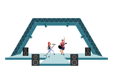 Live music event flat concept vector illustration preview picture