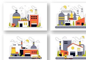 10 Factory Vector Illustration