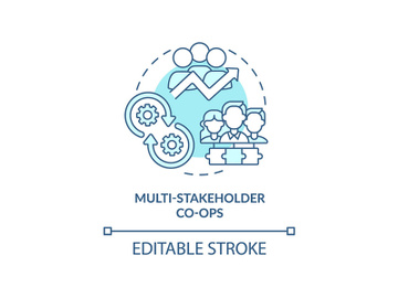 Multi-stakeholder co-ops turquoise concept icon preview picture