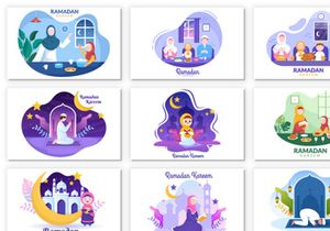 40 Ramadan Kareem Holiday Islamic Illustration