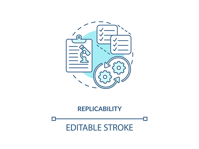 Replicability concept icon
