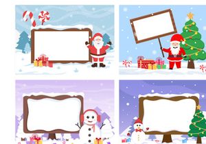 20 Merry Christmas With Santa Claus Background Vector