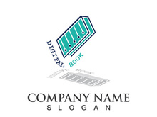 Digital book logo technology vector icon design