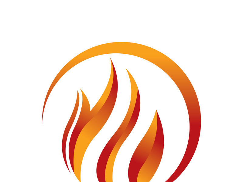 Fire logo design illustration and fire symbol icon vector
