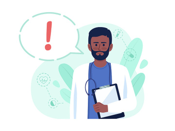 Important information from doctor 2D vector isolated illustration preview picture
