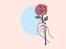 Women Hand Flower, Vector Illustration