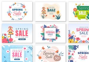 35 Spring Sale Blossom Flowers Background Illustration