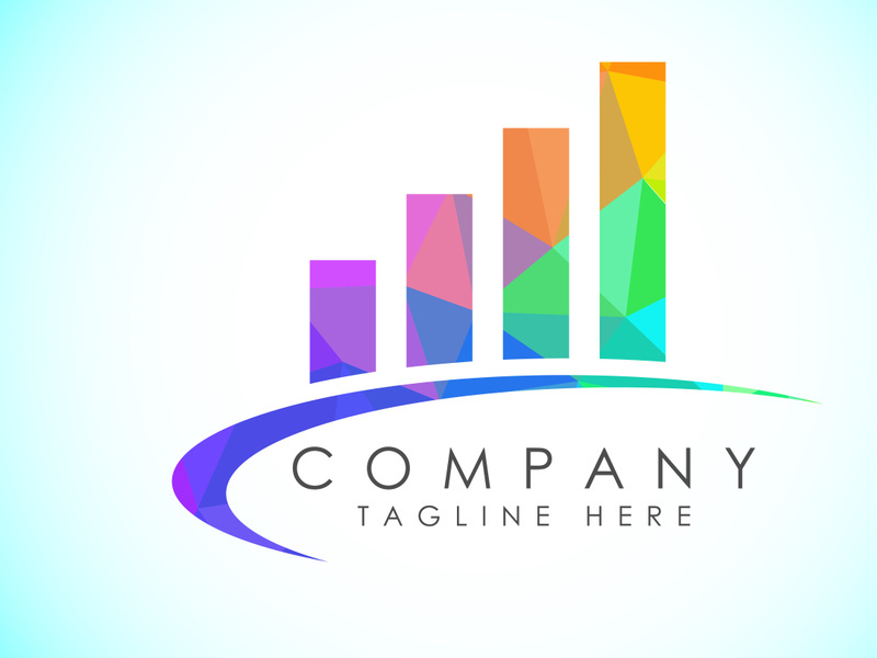 Finance and accounting logo low poly art style design vector template, Business finance logo