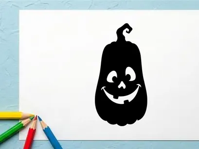 Cute Halloween Jack-o'-Lantern with a Smiling Face for Fall Decor