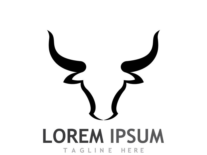 Vintage bull head horns logo