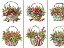 Watercolor Flower Basket Design