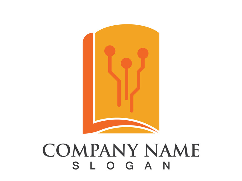 Digital book logo technology vector icon design