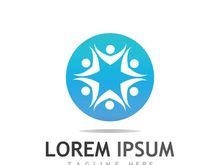 Community of people logo design with creative idea.