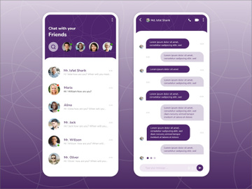 Messenger Mobile App UI Kit Template preview picture