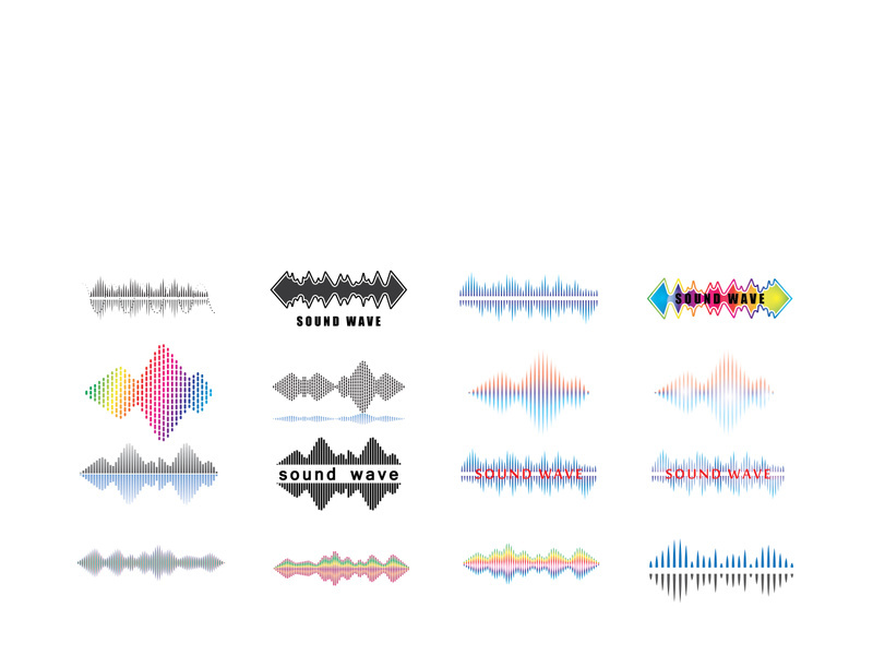 Sound waves set vector illustration icon design