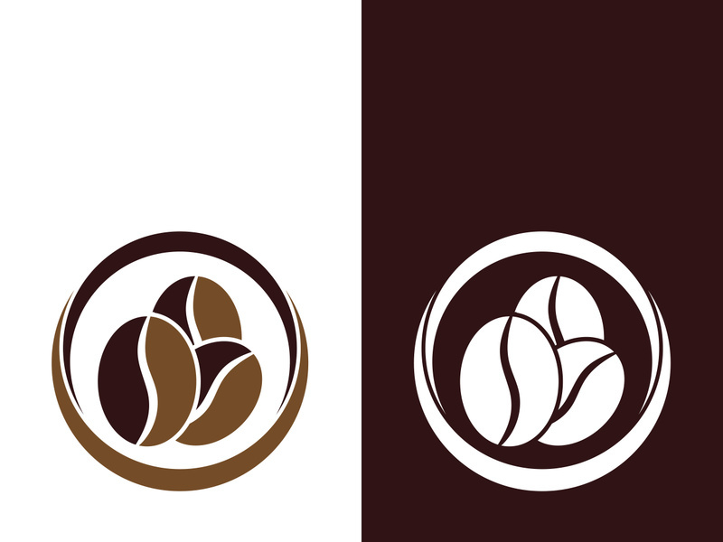 Coffee bean icon vector illustration template