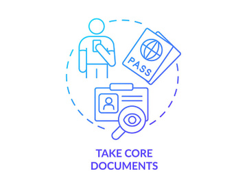 Take core documents blue gradient concept icon preview picture