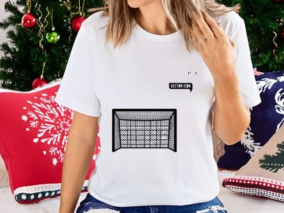 Soccer goal net illustration with western logo