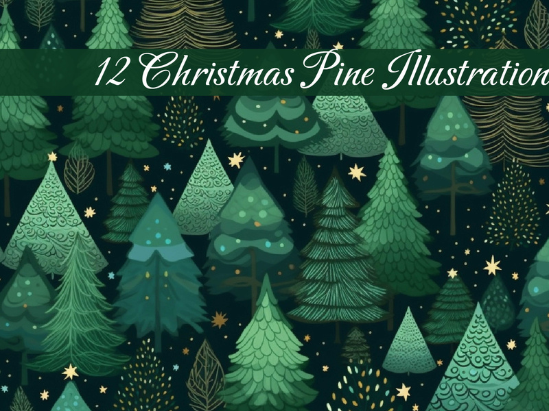 Creative Christmas Pine Illustration Ai Image