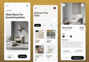 Modern Furniture App UI/UX Design – Minimal & Premium Mobile Exp