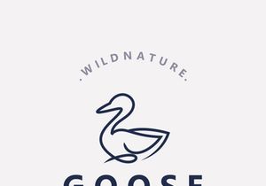 Animal Goose bird nature logo with modern style inspiration. premium design