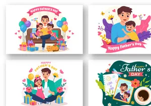 12 Happy Fathers Day Illustration