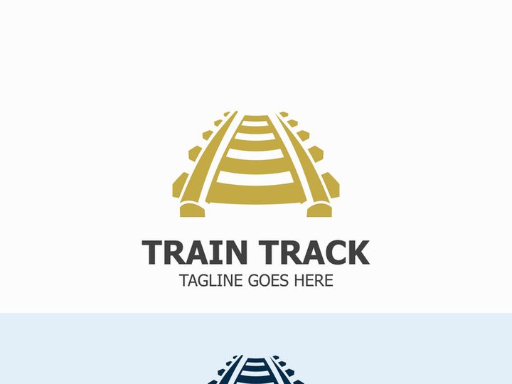 Train Track logo image design railway transportation template icon