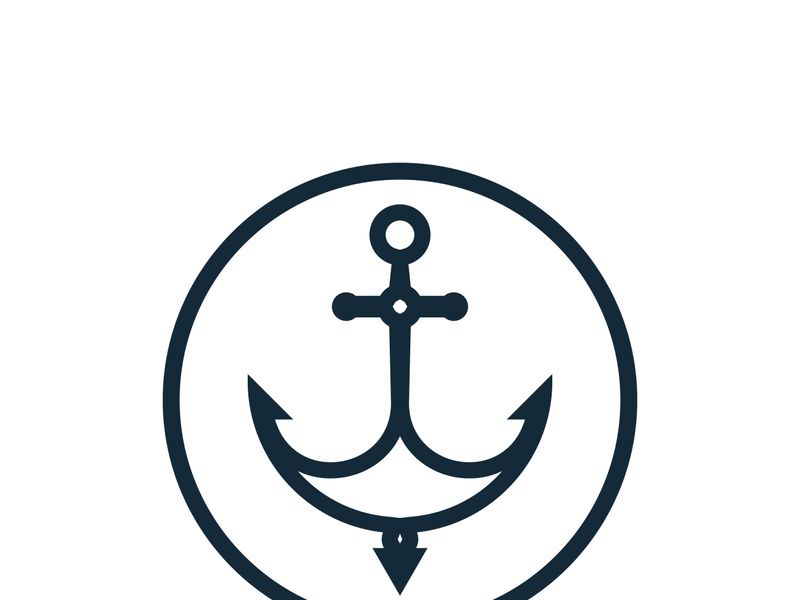Anchor logo icon boat ship marine navy design vector