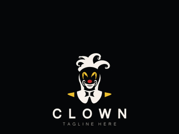 Clown head face logo jester minimalist joker design preview picture