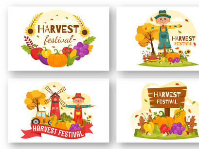 15 Happy Harvest Festival Illustration