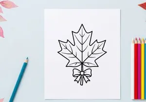 Elegant maple leaf illustration for seasonal design. Artistic botanical graphic for nature-themed projects.