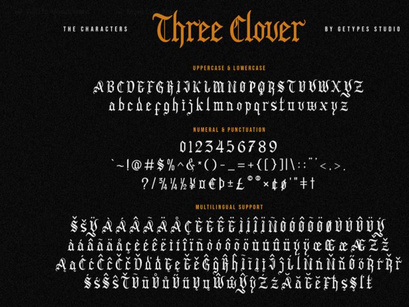 Three Clover - Blackletter Font