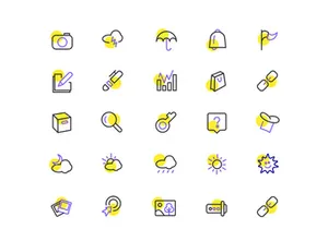 Free Essential Line Icons Set-V1
