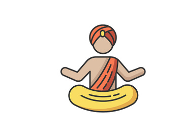 Yogi in turban RGB color icon preview picture