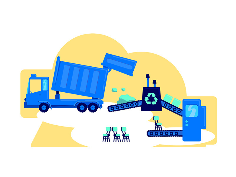 Waste management flat concept vector illustration