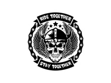 Ride together stay together vintage t-shirt design.