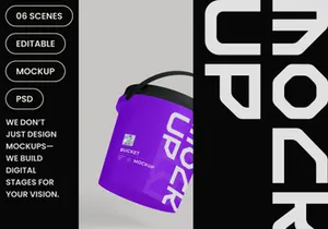 Plastic Bucket Mockup