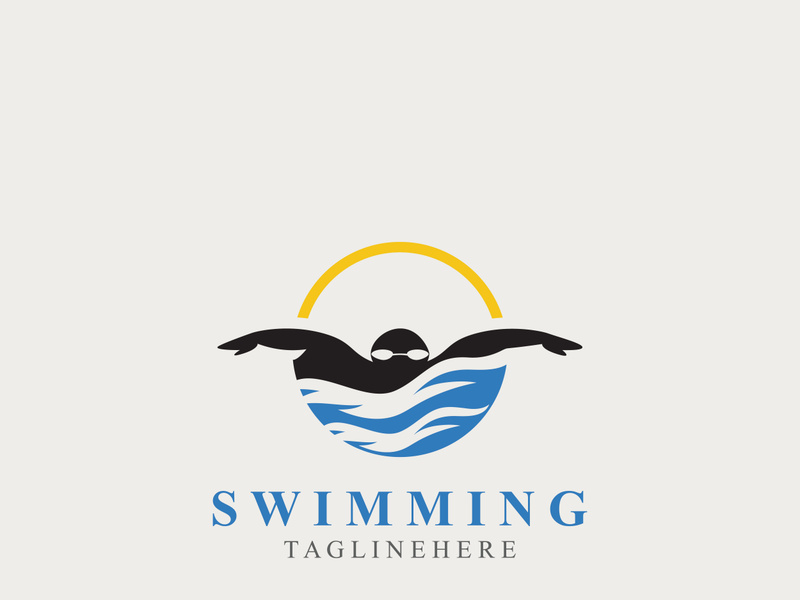 Swimming logo symbol icon graphic design illustration idea creative template